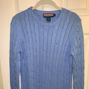 Vineyard Vines Blue Cable Knit Sweater | Size L
